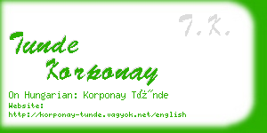 tunde korponay business card